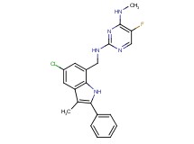 N~2~-[(5-chloro-3-methyl-2-phenyl-1H-indol-7-yl)methyl]-5-fluoro-N~4~-methylpyrimidine-2,4-diamine