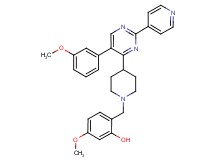 5-methoxy-2-({4-[5-(3-methoxyphenyl)-2-(4-pyridinyl)-4-pyrimidinyl]-1-piperidinyl}methyl)phenol