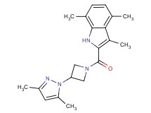 2-{[3-(3,5-dimethyl-1H-pyrazol-1-yl)-1-azetidinyl]carbonyl}-3,4,7-trimethyl-1H-indole