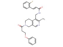 (2E)-3-(2-fluorophenyl)-N-{[3-methyl-7-(3-phenoxypropanoyl)-5,6,7,8-tetrahydro-2,7-naphthyridin-4-yl]methyl}acrylamide