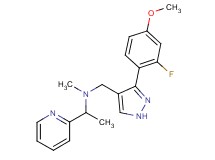 N-{[3-(2-fluoro-4-methoxyphenyl)-1H-pyrazol-4-yl]methyl}-N-methyl-1-(2-pyridinyl)ethanamine