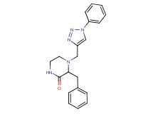 3-benzyl-4-[(1-phenyl-1H-1,2,3-triazol-4-yl)methyl]-2-piperazinone