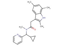 N-[cyclopropyl(pyridin-2-yl)methyl]-N-methyl-2-(2,5,7-trimethyl-1H-indol-3-yl)acetamide