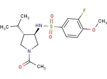 N-[(3R*,4S*)-1-acetyl-4-isopropyl-3-pyrrolidinyl]-3-fluoro-4-methoxybenzenesulfonamide