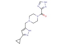 1-[(3-cyclopropyl-1H-pyrazol-5-yl)methyl]-4-(1H-1,2,4-triazol-3-ylcarbonyl)piperazine