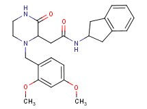 N-(2,3-dihydro-1H-inden-2-yl)-2-[1-(2,4-dimethoxybenzyl)-3-oxo-2-piperazinyl]acetamide