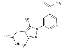5-[3,5-dimethyl-4-(2-oxopropyl)-1H-pyrazol-1-yl]nicotinamide