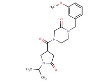 4-[(1-isopropyl-5-oxo-3-pyrrolidinyl)carbonyl]-1-(3-methoxybenzyl)-2-piperazinone