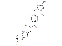 4-[(3,5-dimethyl-1H-pyrazol-1-yl)methyl]-N-[(5-fluoro-1H-indol-2-yl)methyl]-N-methylbenzamide