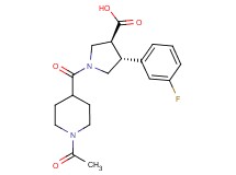(3S*,4R*)-1-[(1-acetylpiperidin-4-yl)carbonyl]-4-(3-fluorophenyl)pyrrolidine-3-carboxylic acid