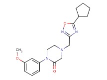 4-[(5-cyclopentyl-1,2,4-oxadiazol-3-yl)methyl]-1-(3-methoxyphenyl)-2-piperazinone