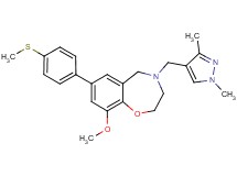 4-[(1,3-dimethyl-1H-pyrazol-4-yl)methyl]-9-methoxy-7-[4-(methylthio)phenyl]-2,3,4,5-tetrahydro-1,4-benzoxazepine