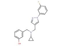3-[(cyclopropyl{[1-(3-fluorophenyl)-1H-pyrazol-4-yl]methyl}amino)methyl]phenol