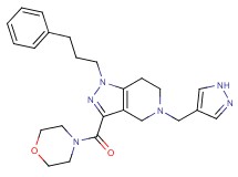 3-(4-morpholinylcarbonyl)-1-(3-phenylpropyl)-5-(1H-pyrazol-4-ylmethyl)-4,5,6,7-tetrahydro-1H-pyrazolo[4,3-c]pyridine