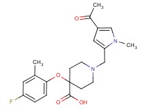1-[(4-acetyl-1-methyl-1H-pyrrol-2-yl)methyl]-4-(4-fluoro-2-methylphenoxy)piperidine-4-carboxylic acid