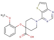 4-(2-methoxyphenoxy)-1-thieno[3,2-d]pyrimidin-4-ylpiperidine-4-carboxylic acid