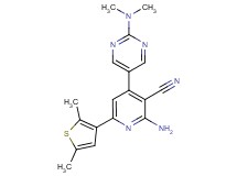 2-amino-4-[2-(dimethylamino)pyrimidin-5-yl]-6-(2,5-dimethyl-3-thienyl)nicotinonitrile
