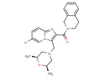2-[(6-chloro-3-{[(2R*,6S*)-2,6-dimethyl-4-morpholinyl]methyl}imidazo[1,2-a]pyridin-2-yl)carbonyl]-1,2,3,4-tetrahydroisoquinoline
