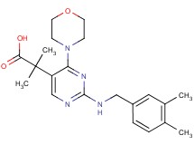 2-{2-[(3,4-dimethylbenzyl)amino]-4-morpholin-4-ylpyrimidin-5-yl}-2-methylpropanoic acid