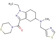 1-ethyl-N-methyl-N-(1,3-thiazol-4-ylmethyl)-3-(4-thiomorpholinylcarbonyl)-4,5,6,7-tetrahydro-1H-indazol-5-amine