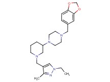 1-(1,3-benzodioxol-5-ylmethyl)-4-{1-[(1-ethyl-3-methyl-1H-pyrazol-4-yl)methyl]-3-piperidinyl}piperazine