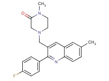 4-{[2-(4-fluorophenyl)-6-methyl-3-quinolinyl]methyl}-1-methyl-2-piperazinone