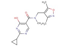 2-cyclopropyl-N-[(3,5-dimethylisoxazol-4-yl)methyl]-4-hydroxy-N-methylpyrimidine-5-carboxamide