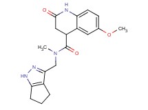 6-methoxy-N-methyl-2-oxo-N-(1,4,5,6-tetrahydrocyclopenta[c]pyrazol-3-ylmethyl)-1,2,3,4-tetrahydro-4-quinolinecarboxamide