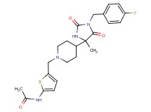 N-[5-({4-[1-(4-fluorobenzyl)-4-methyl-2,5-dioxo-4-imidazolidinyl]-1-piperidinyl}methyl)-2-thienyl]acetamide