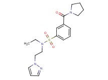 N-ethyl-N-[2-(1H-pyrazol-1-yl)ethyl]-3-(pyrrolidin-1-ylcarbonyl)benzenesulfonamide