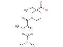 1-{[2-(dimethylamino)-4-methylpyrimidin-5-yl]carbonyl}-3-ethylpiperidine-3-carboxylic acid