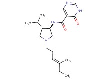 N-{rel-(3R,4S)-4-isopropyl-1-[(3E)-4-methyl-3-hexen-1-yl]-3-pyrrolidinyl}-6-oxo-1,6-dihydro-5-pyrimidinecarboxamide hydrochloride
