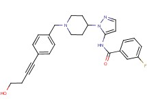 3-fluoro-N-(1-{1-[4-(4-hydroxy-1-butyn-1-yl)benzyl]-4-piperidinyl}-1H-pyrazol-5-yl)benzamide