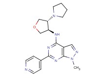 1-methyl-6-pyridin-4-yl-N-[(3R*,4R*)-4-pyrrolidin-1-yltetrahydrofuran-3-yl]-1H-pyrazolo[3,4-d]pyrimidin-4-amine