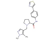 1-[(1,5-dimethyl-1H-pyrazol-4-yl)methyl]-N-[4-(1,3-thiazol-4-yl)phenyl]prolinamide