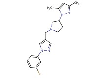 1-(1-{[1-(3-fluorophenyl)-1H-pyrazol-4-yl]methyl}pyrrolidin-3-yl)-3,5-dimethyl-1H-pyrazole