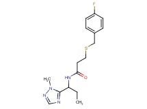 3-[(4-fluorobenzyl)thio]-N-[1-(1-methyl-1H-1,2,4-triazol-5-yl)propyl]propanamide