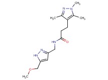 N-{[5-(methoxymethyl)-1H-pyrazol-3-yl]methyl}-3-(1,3,5-trimethyl-1H-pyrazol-4-yl)propanamide