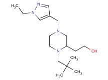 2-{1-(2,2-dimethylpropyl)-4-[(1-ethyl-1H-pyrazol-4-yl)methyl]-2-piperazinyl}ethanol