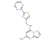5-methyl-N-{[2-(2-pyrimidinyl)-1,3-thiazol-4-yl]methyl}pyrazolo[1,5-a]pyrimidin-7-amine