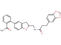 N-{[5-(2-acetylphenyl)-2,3-dihydro-1-benzofuran-2-yl]methyl}-3-(1,3-benzodioxol-5-yl)propanamide