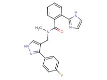 N-{[3-(4-fluorophenyl)-1H-pyrazol-4-yl]methyl}-2-(1H-imidazol-2-yl)-N-methylbenzamide