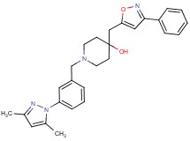 1-[3-(3,5-dimethyl-1H-pyrazol-1-yl)benzyl]-4-[(3-phenyl-5-isoxazolyl)methyl]-4-piperidinol