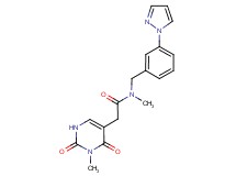 N-methyl-2-(3-methyl-2,4-dioxo-1,2,3,4-tetrahydro-5-pyrimidinyl)-N-[3-(1H-pyrazol-1-yl)benzyl]acetamide
