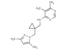 N-({1-[(3,5-dimethyl-1H-pyrazol-1-yl)methyl]cyclopropyl}methyl)-5,6-dimethylpyrimidin-4-amine