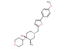 (3R*,4R*)-1-{[5-(4-methoxyphenyl)-2-furyl]methyl}-3-methyl-4-(tetrahydro-2H-pyran-4-yl)piperidin-4-ol