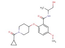 2-{[1-(cyclopropylcarbonyl)piperidin-4-yl]oxy}-N-(2-hydroxy-1-methylethyl)-5-methoxybenzamide