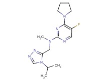 5-fluoro-N-[(4-isopropyl-4H-1,2,4-triazol-3-yl)methyl]-N-methyl-4-pyrrolidin-1-ylpyrimidin-2-amine