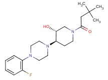 (3R*,4R*)-1-(3,3-dimethylbutanoyl)-4-[4-(2-fluorophenyl)-1-piperazinyl]-3-piperidinol