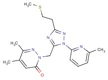 5,6-dimethyl-2-({1-(6-methylpyridin-2-yl)-3-[2-(methylthio)ethyl]-1H-1,2,4-triazol-5-yl}methyl)pyridazin-3(2H)-one